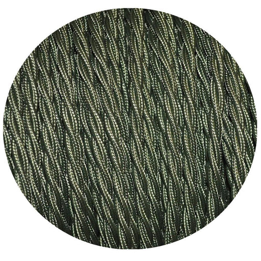 Army Green color 3 Core Twisted Electric Cable covered fabric 0.75mm~3039 - Lost Land Interiors
