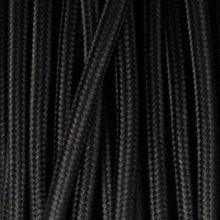 2 core Round Vintage Braided Fabric Cable Flex 0.75mm Black~3251 - Lost Land Interiors
