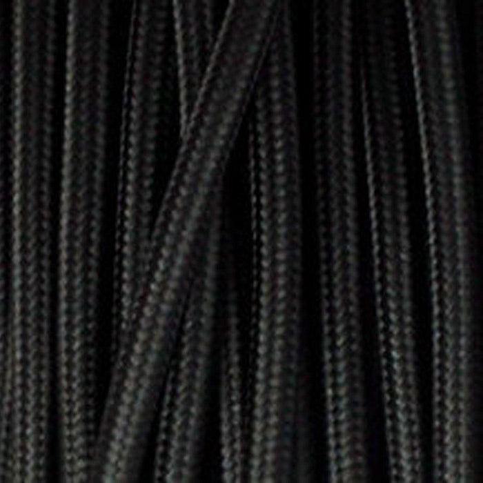 2 core Round Vintage Braided Fabric Cable Flex 0.75mm Black~3251 - Lost Land Interiors