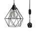 4m Black Dimmer Switch Pendant Light Fitting Kit With Black Cage~1865 - Lost Land Interiors