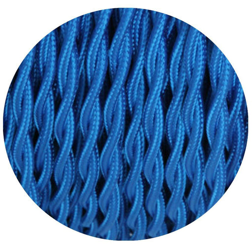 5m Blue 2 Core Twisted Electric Fabric 0.75mm Cable~1762 - Lost Land Interiors