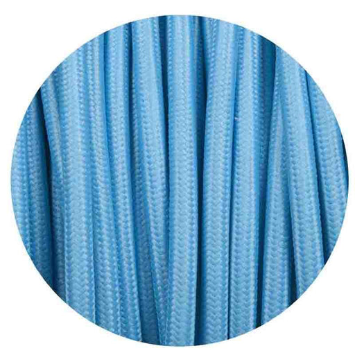 0.75mm 2 core Round Vintage Braided Light Blue Fabric Covered Light Flex~3027 - Lost Land Interiors
