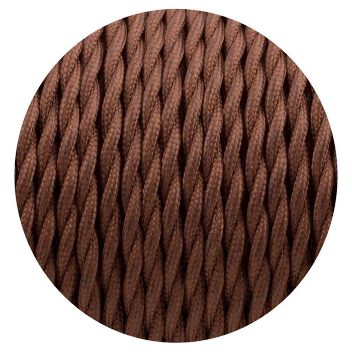 Dark Brown 3 Core Twisted Electric Cable covered color fabric 0.75mm~3051 - Lost Land Interiors