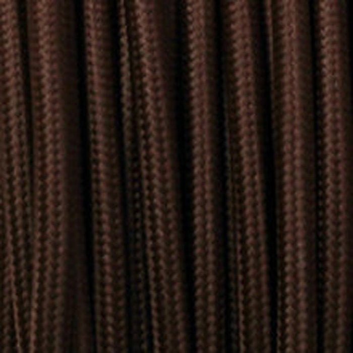 2 core Round Vintage Braided Fabric Dark Brown Cable Flex 0.75mm~3243 - Lost Land Interiors