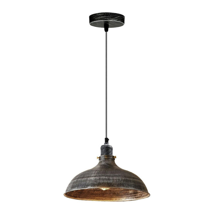 Brushed Silver Industrial Retro Ceiling Pendant Light~1479 - Lost Land Interiors