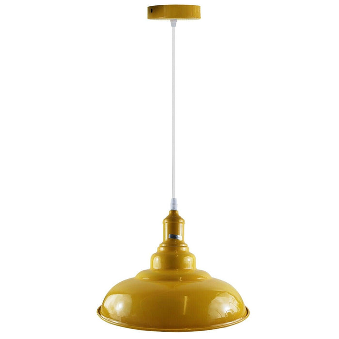 Modern Italian Yellow Chandelier Vintage Pendant Light Shade Industrial Hanging Ceiling Lighting Ideal for Dining Room, Bar, Clubs and Restaurants E27 Base-Big Barn~3630 - Lost Land Interiors