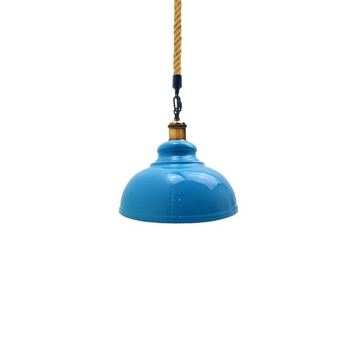 Ceiling Blue Pendant Shade Modern Hemp Hanging Retro Light~1933 - Lost Land Interiors