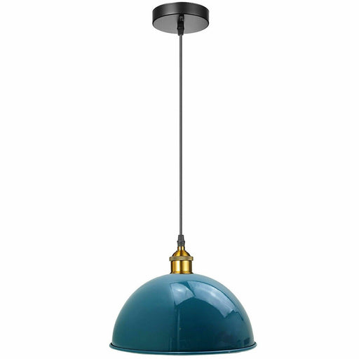 Modern Gloss Royal Blue Metal Dome Ceiling Pendant Light~1843 - Lost Land Interiors