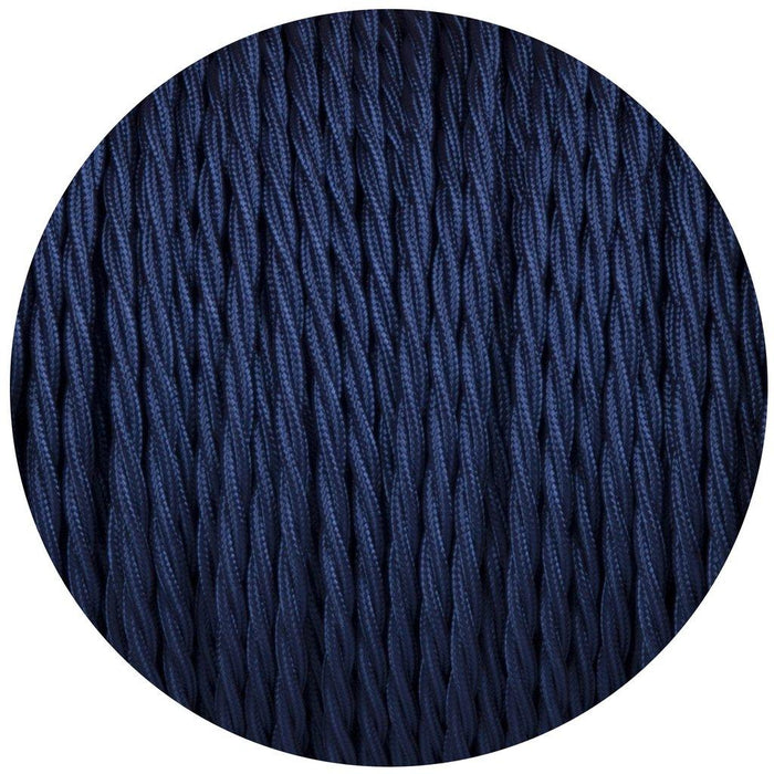 Dark Blue color 3 Core Twisted Electric Cable covered fabric 0.75mm~3037 - Lost Land Interiors