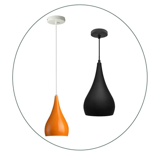 Black Orange Adjustable Ceiling Pendant Lights~1592 - Lost Land Interiors