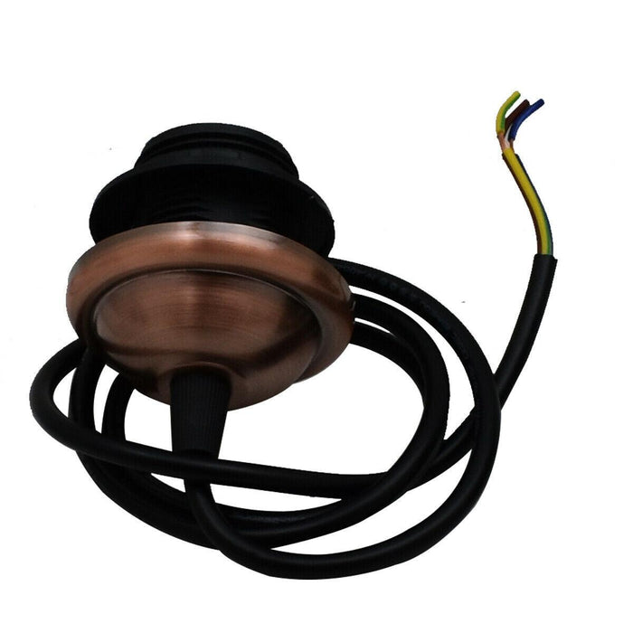 E27 Copper Colour Umbrella Holder PVC 2 Core Round Black Colour 1m Cable Pendant Set~2152 - Lost Land Interiors