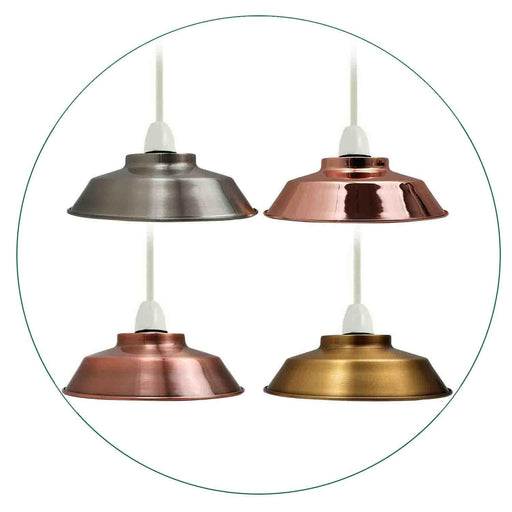 220mm Retro Style Light Shades Modern Ceiling Pendant Metal Lampshades~1390 - Lost Land Interiors
