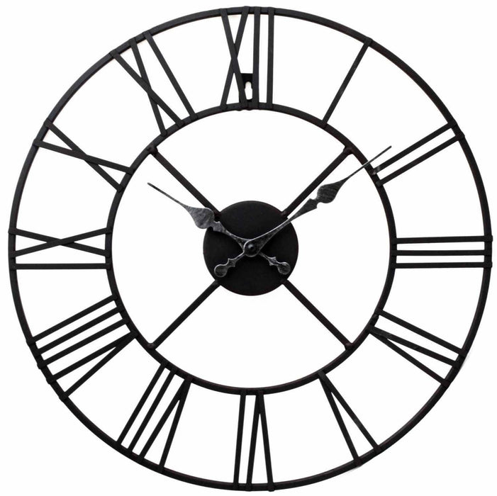 Metal Clock, Roman Numeral 60cm - Lost Land Interiors