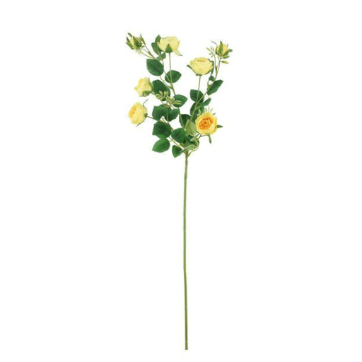 Garden Peony Rose Spray Yellow Artificial Silk Flowers - Lost Land Interiors