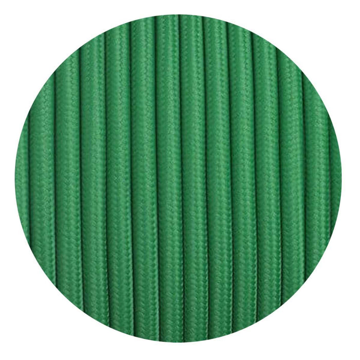 2 core Round Vintage Braided Fabric Green Cable Flex 0.75mm~3228 - Lost Land Interiors