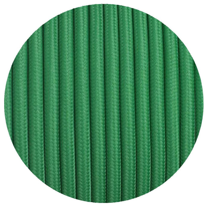 3 core Round Vintage Braided Fabric Green Cable Flex 0.75mm~3184 - Lost Land Interiors