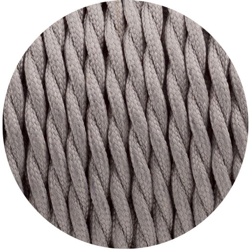 Grey color 3 Core Twisted Electric Cable solid fabric 0.75 mm~3053 - Lost Land Interiors