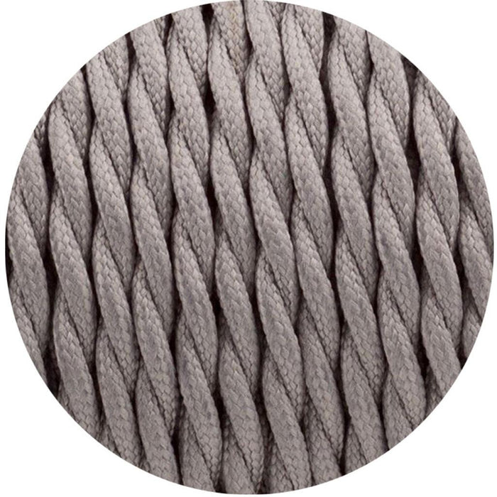 2 Core Twisted Electric Cable Grey color fabric 0.75mm~3023 - Lost Land Interiors