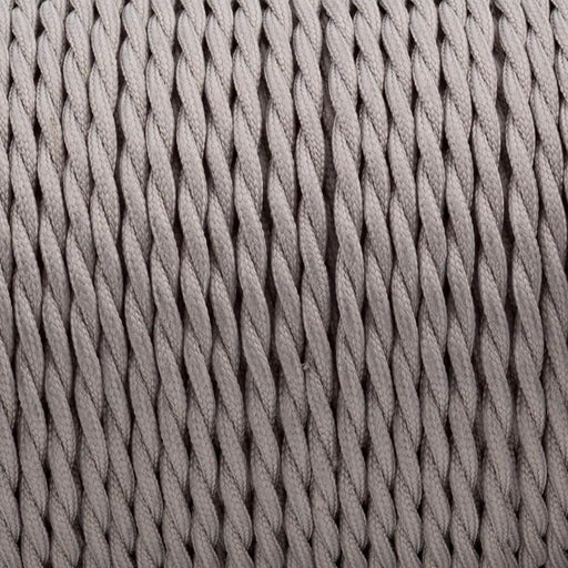 5m Grey 2 Core Twisted Electric Fabric 0.75mm Cable~1765 - Lost Land Interiors