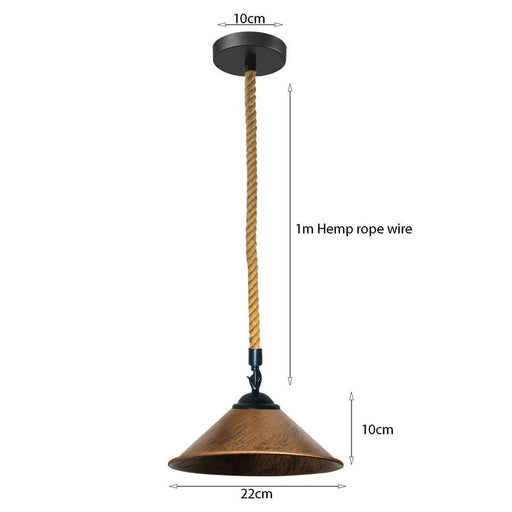 Metal Hemp Pendant Lamp Lighting With Bulb~2019 - Lost Land Interiors