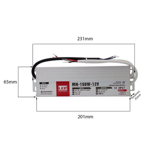 150W LED driver switch power supply transformer IP67 Ultra Slim~2100 - Lost Land Interiors