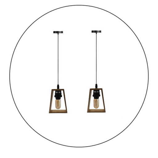 2 Pack Modern Ceiling Pendant Light Fitting Wood Style Pendant Light Kit~2304 - Lost Land Interiors