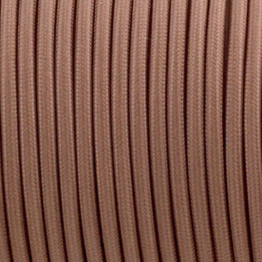 0.75mm 2 Core Round Vintage Braided Light Brown Fabric Covered Light Flex~3036 - Lost Land Interiors