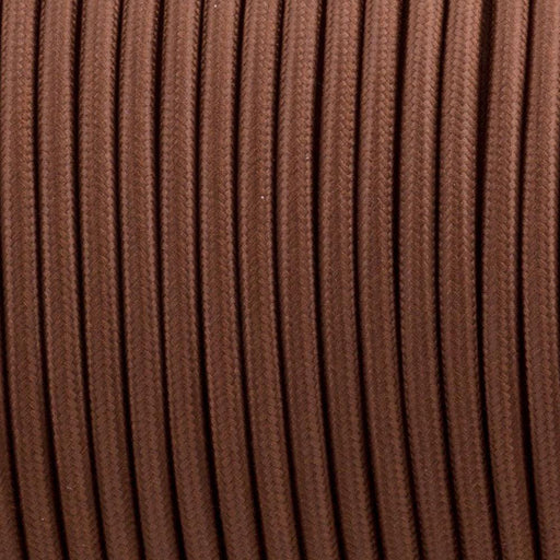 3 core Round Vintage Braided Fabric Brown Cable Flex 0.75mm~3187 - Lost Land Interiors