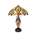 Cream/Red Bullets Double Tiffany Lamp 68cm - Lost Land Interiors