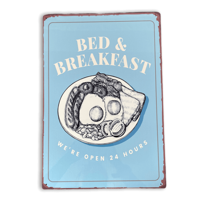 Vintage Metal Sign - Bed And Breakfast Sign - Lost Land Interiors