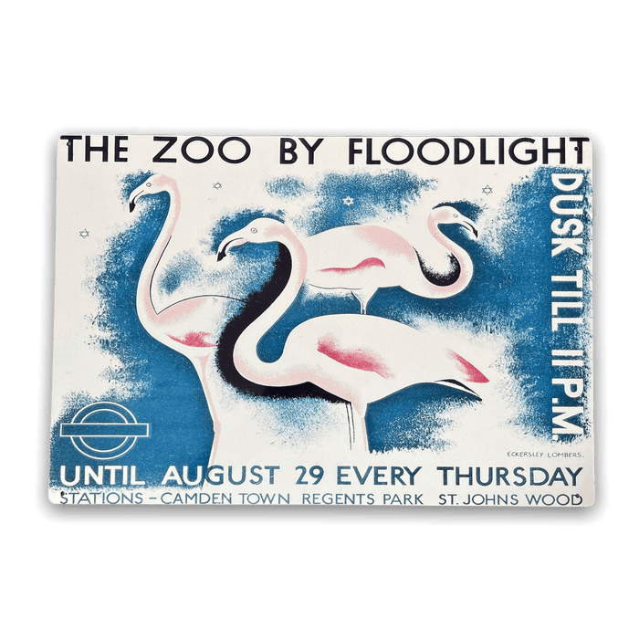 Vintage Metal Sign - London Underground, Visit The Zoo - Lost Land Interiors