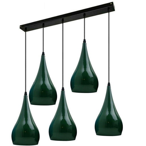 Green 5 Outlet Ceiling Light Fixtures Black Hanging Pendant Lighting~1627 - Lost Land Interiors