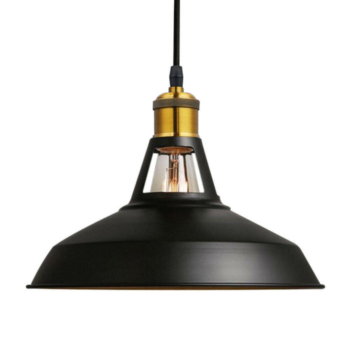 Modern Black Colour Lampshade with FREE Bulb Industrial Retro Style Metal Ceiling Pendant Lightshade~2554 - Lost Land Interiors