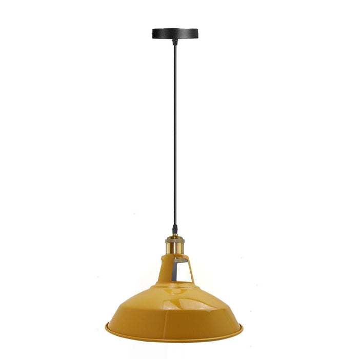 Modern Yellow Colour Lampshade Industrial Retro Style Metal Ceiling Pendant Lightshade~2553 - Lost Land Interiors