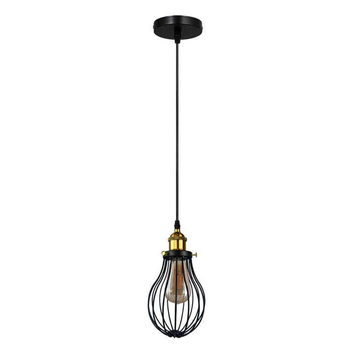 Industrial Black hanging Pendant Ceiling Light Cover Decorative Cage light fixture~3446 - Lost Land Interiors