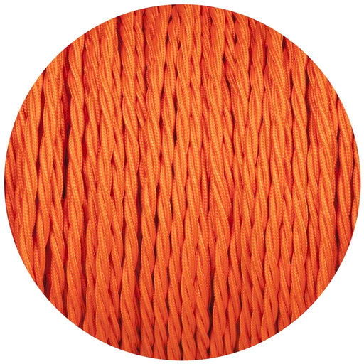 Twisted Orange Vintage Electric fabric Cable Flex 0.75mm -3Core~3043 - Lost Land Interiors