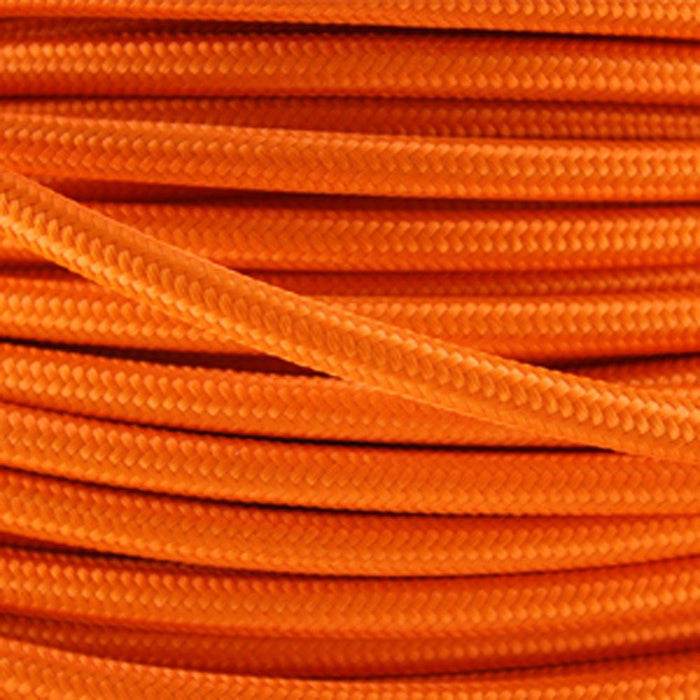 3 Core Round Vintage Fabric Cable Italian Braided Flex 0.75mm Orange UK~3065 - Lost Land Interiors