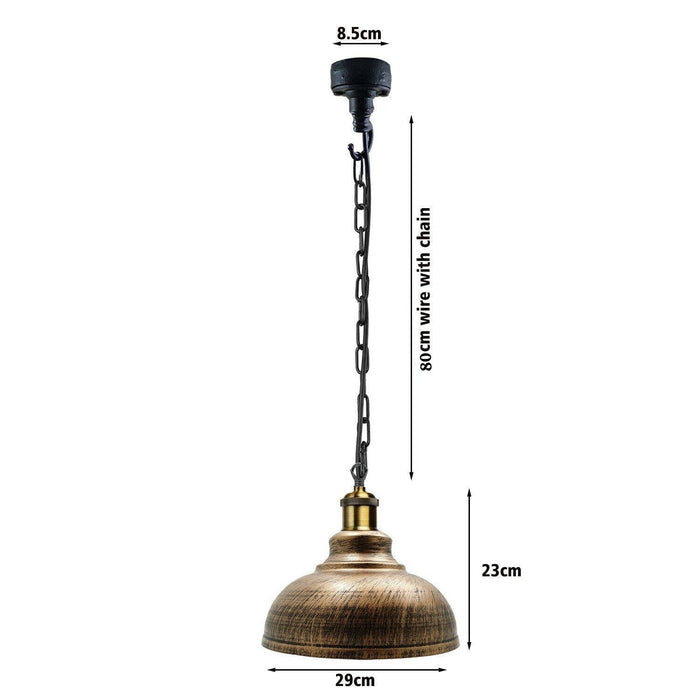 E27 Vintage Retro Industrial Loft Style Metal Conduit Chain Pendant Ceiling Light Lamp Kit~1253 - Lost Land Interiors