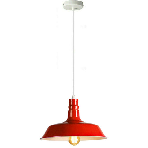 Red Pendant Light Lampshade Ceiling Light Shade With Bulb~1798 - Lost Land Interiors