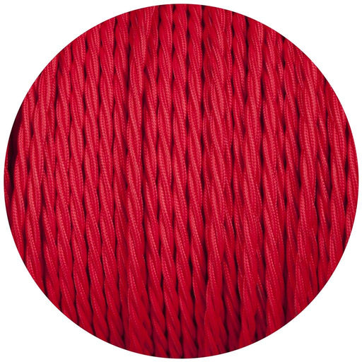 3 Core Twisted Red Vintage Electric fabric Cable Flex 0.75mm~3067 - Lost Land Interiors