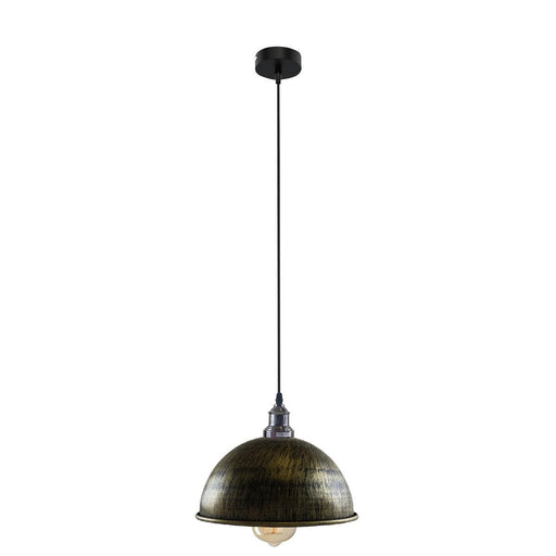 Retro Industrial Ceiling E27 Hanging Pendant Light Shade Brushed Brass~1598 - Lost Land Interiors