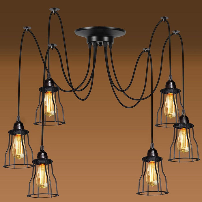 Retro Vintage Chandelier Ceiling Spider Light Industrial Pendant Lamp E27 DIY UK~2614 - Lost Land Interiors