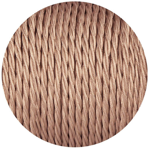Rose Gold 3 Core Twisted Electric Cable covered color fabric 0.75mm~3049 - Lost Land Interiors