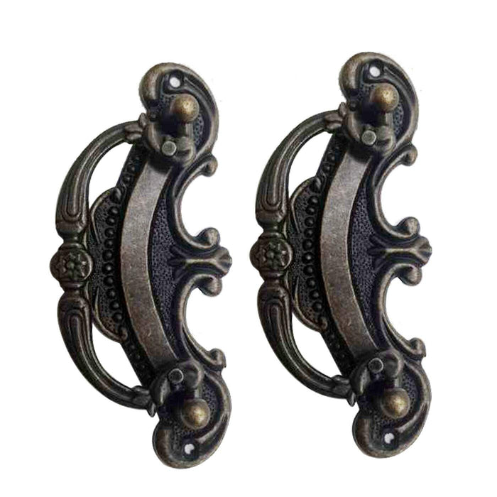 5 Pack Black Cast Iron Rustic Door Pull Handle Overall Length 90mm~2102 - Lost Land Interiors