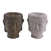 Set of 2 Medium Cement Buddha Design Candles - Lost Land Interiors