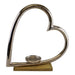 Large Metal Heart Candle Holder With Wooden Base - Lost Land Interiors