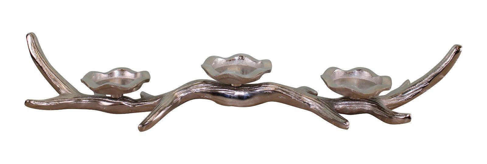 3 Piece Silver Metal Antler Candle Holder - Lost Land Interiors