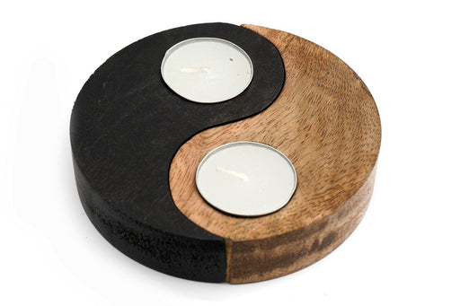 Yin and Yang Wooden Tealight Holders - Lost Land Interiors