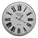 Vintage French Style White Metal Clock, 62cm - Lost Land Interiors