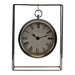 Silver Metal Freestanding Hanging Clock In Frame, 25cm - Lost Land Interiors
